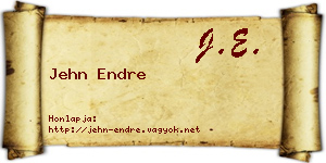 Jehn Endre névjegykártya